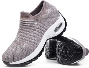 Women's Walking Shoes Sock Sneakers - Mesh Slip On Air Cushion Lady Girls Modern Jazz Dance Easy Shoes Platform Loafers