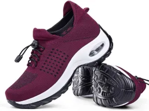 Women's Walking Shoes Sock Sneakers - Mesh Slip On Air Cushion Lady Girls Modern Jazz Dance Easy Shoes Platform Loafers