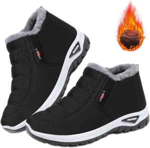 Women's Warm Sheepskin-Lined Boots, Comfortable Orthopedic Shoe for Women, Easy Wear Thermal Walking Booties