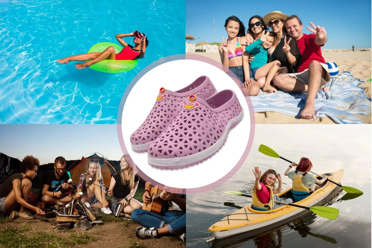 Women's Water Shoes Easy Care Non-Slip Vented Shoes for Beach and Pool by Shore Point