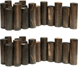 Wood Garden Edging, Natural Wooden Solid Log Fence Border Decorative for Flower Bed Barriers and Landscape Fencing, 6.9 in H x 3.0 ft L, 1.9 in Diameter (2PACK)