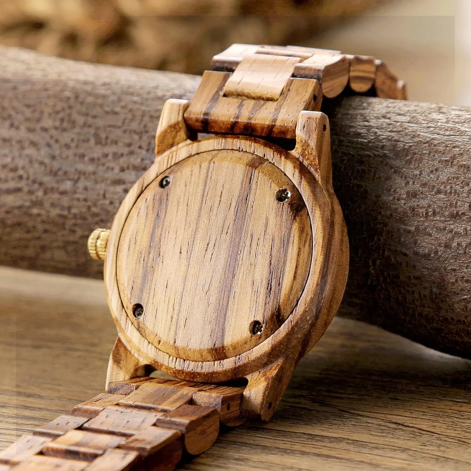 Wooden Watches Uwood Series 40 mm Unisex Natural Handmade Wood Watch with Gift Box & Band Adjustable