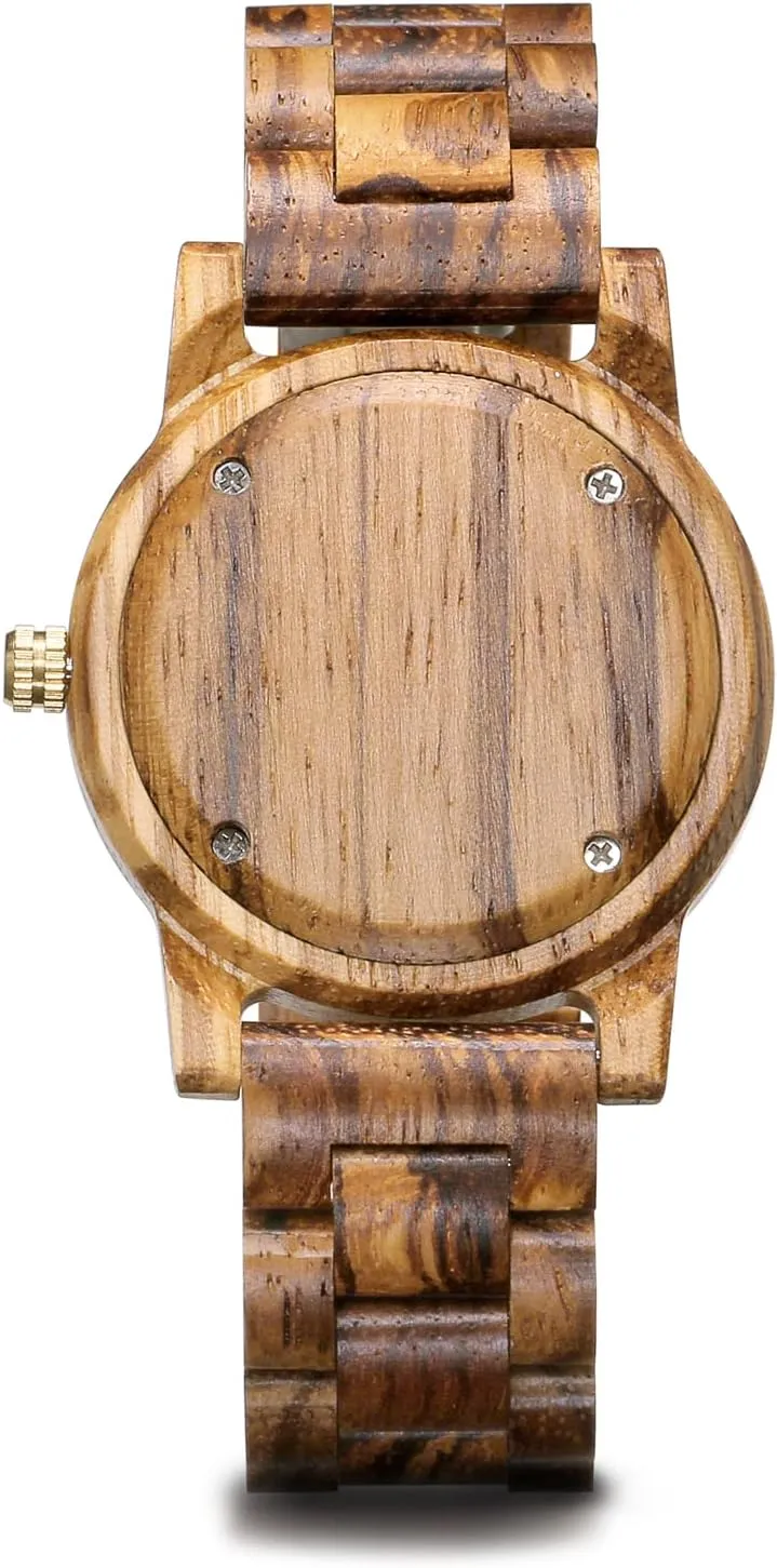 Wooden Watches Uwood Series 40 mm Unisex Natural Handmade Wood Watch with Gift Box & Band Adjustable