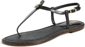 Worth the price Toe Ankle Edelman Thong Sandal Strap Open Future-proof Embellished Sam Flat Signet Black Gigi