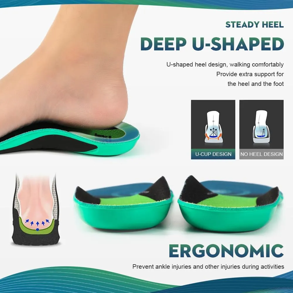 XINIFOOT Performance Insoles Carbon Fiber Shock Absorbing Sport Shoe Insoles for Running, Basketball, Athletics Arch Support Insoles Inserts for Hiking Boots or Shoes