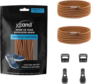 Xpand No Tie Elastic Boot Laces. Heavy Duty Round Shoelaces. Ultra Durable for Hiking, Triathletes and Crossfit