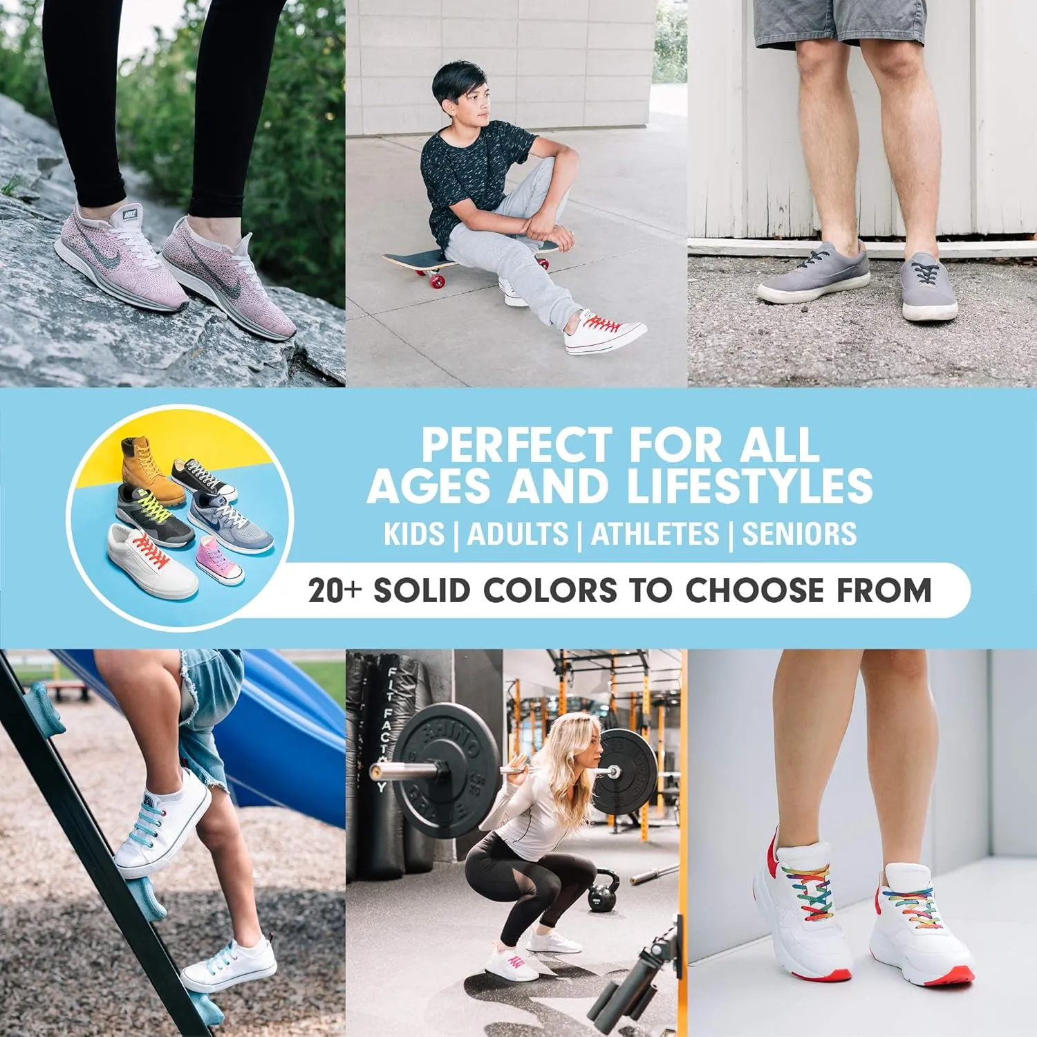 Xpand No Tie Elastic Shoelaces [3 Pairs] Move Smarter, Never Tie Again. Convenience and Comfort for Busy Parents.