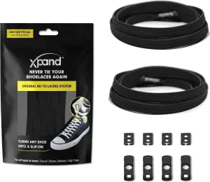 Xpand No Tie Elastic Shoelaces with Hidden Lace Locks. Tieless Stretch Comfort. One Size Fits All for Sports and Training