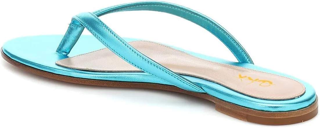 XYD Women Flats Flip Flops Slip On Open Toe Thong Sandals Thin Strap Comfortable Casual Walking Slippers Shoes