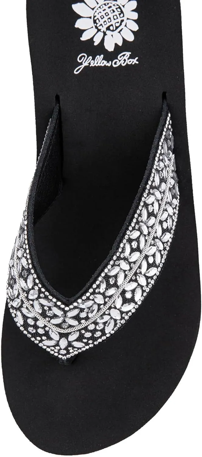 Yellow Box Women's Rhea Flatform Sandal, Round Toe, Medium-High 1.75 Inch Heel, 1 Inch Platform Comfortable Flip-Flop