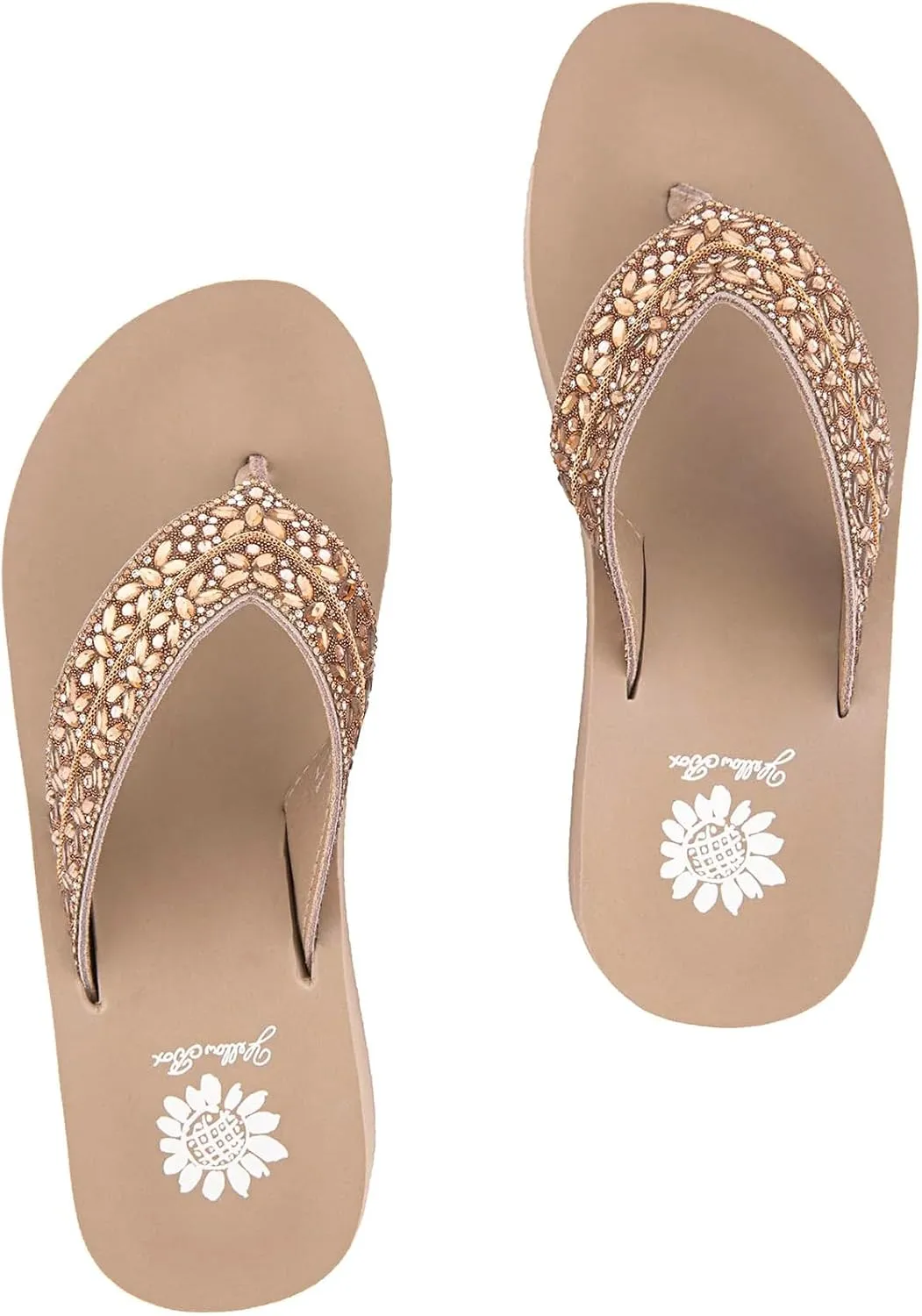 Yellow Box Women's Rhea Flatform Sandal, Round Toe, Medium-High 1.75 Inch Heel, 1 Inch Platform Comfortable Flip-Flop