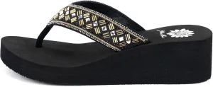 Yellow Box Women's Selvia Wedge Sandal, Round Toe, Medium-High 2 Inch Heel, 0.75 Inch Platform Comfortable Flip-Flop