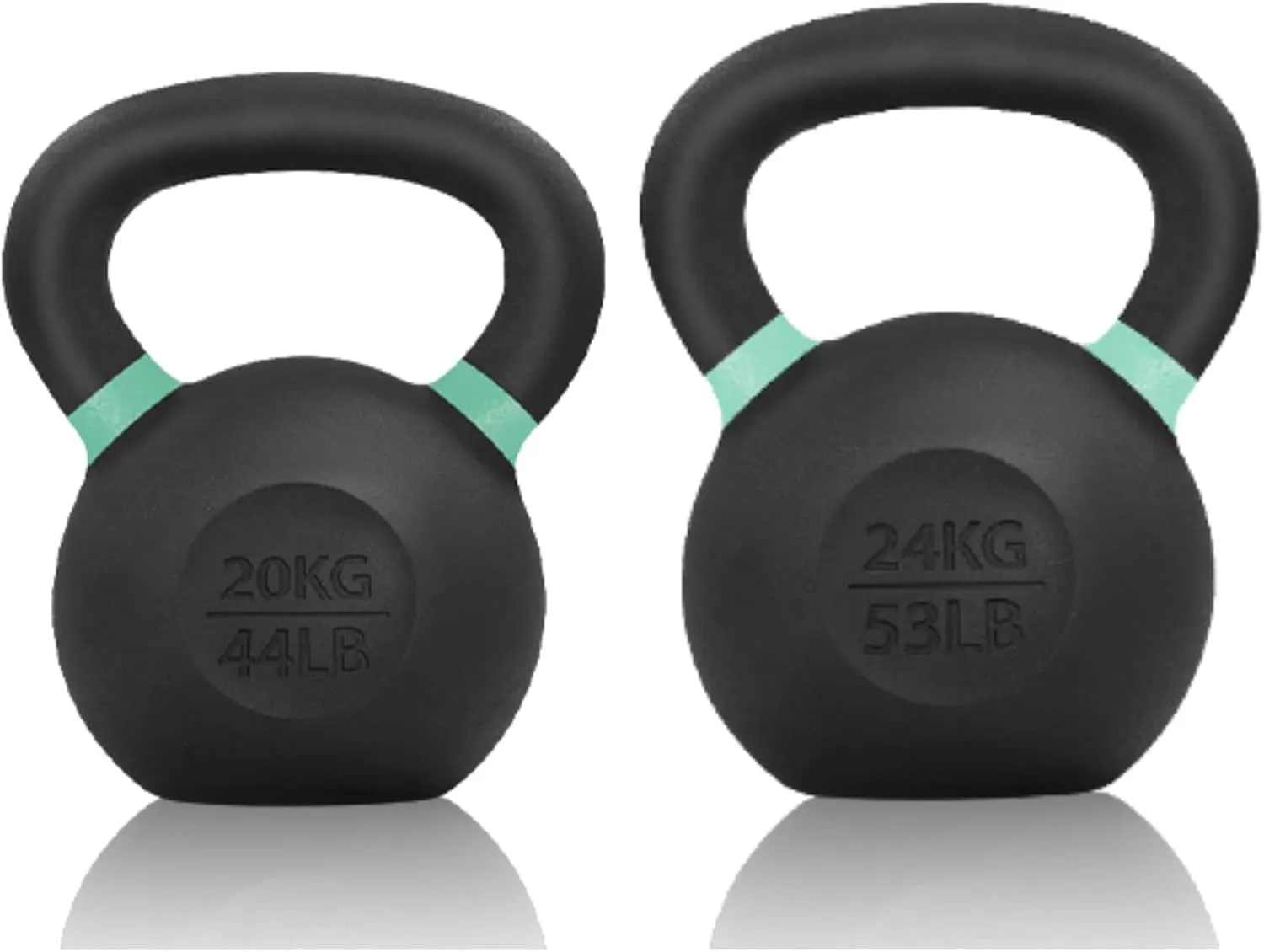 Yes4All Kettlebell Cast iron/Powder Coated Kettlebell Bundle 44LB   53LB - Easy Grip Handle for Strength Training, Home Gym