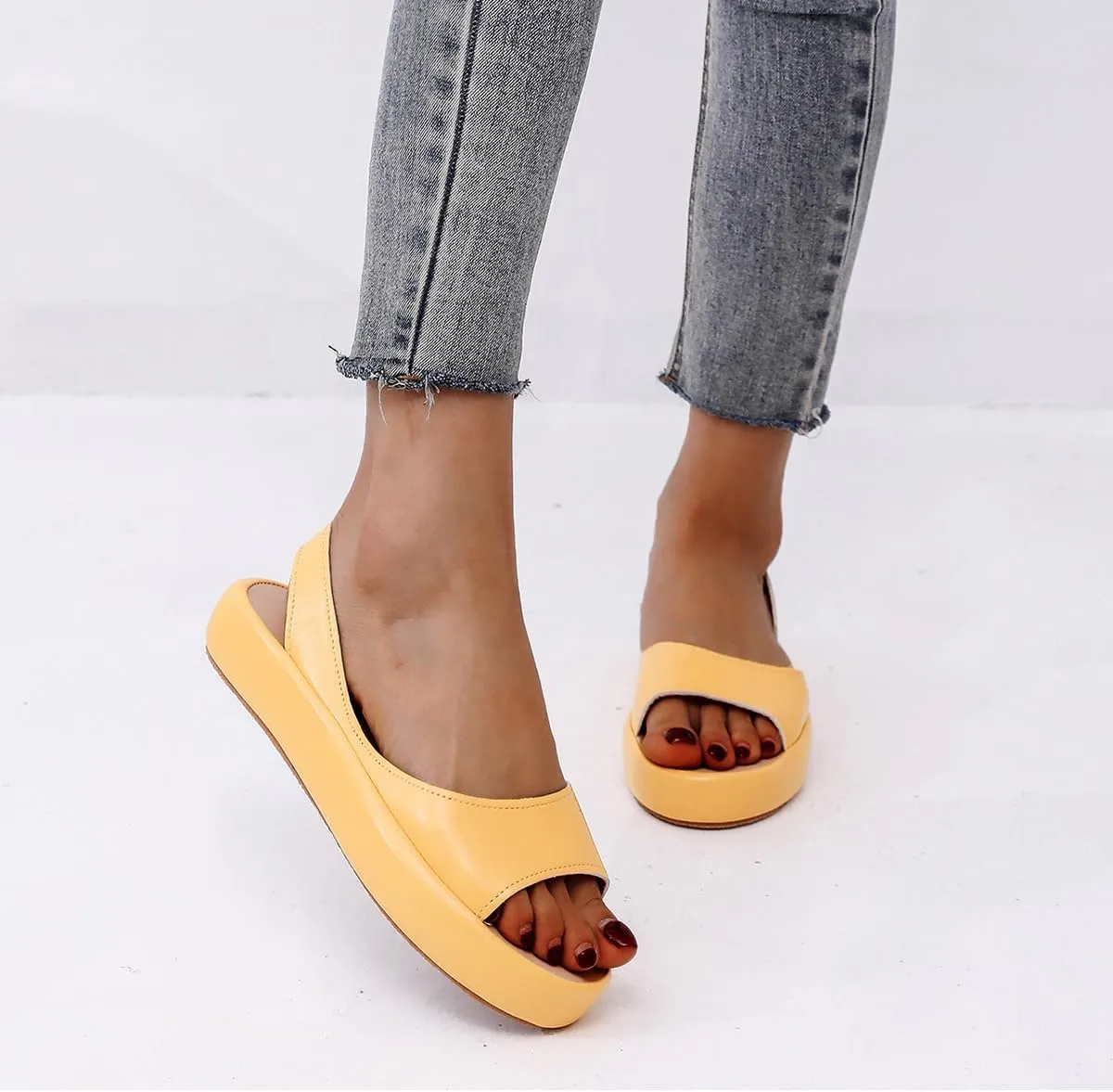 Yifare Sandals - Women'S Comfy Flat Orthotic Sandals For Summer, Casual Dress Platform Shoes With Arch Support, All-Day Wear And All Foot Shapes