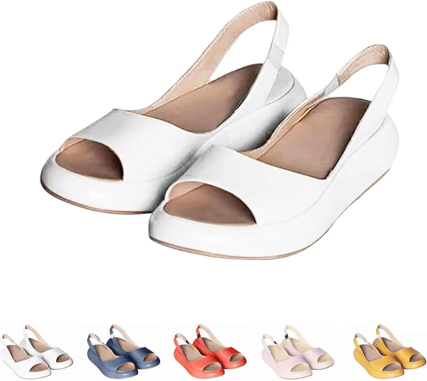 Yifare Sandals - Women'S Comfy Flat Orthotic Sandals For Summer, Casual Dress Platform Shoes With Arch Support, All-Day Wear And All Foot Shapes