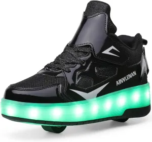 Ylllu Kids LED Roller Skate Shoes with Single Wheel Light up Roller Shoes Gift for Girls Boys Children
