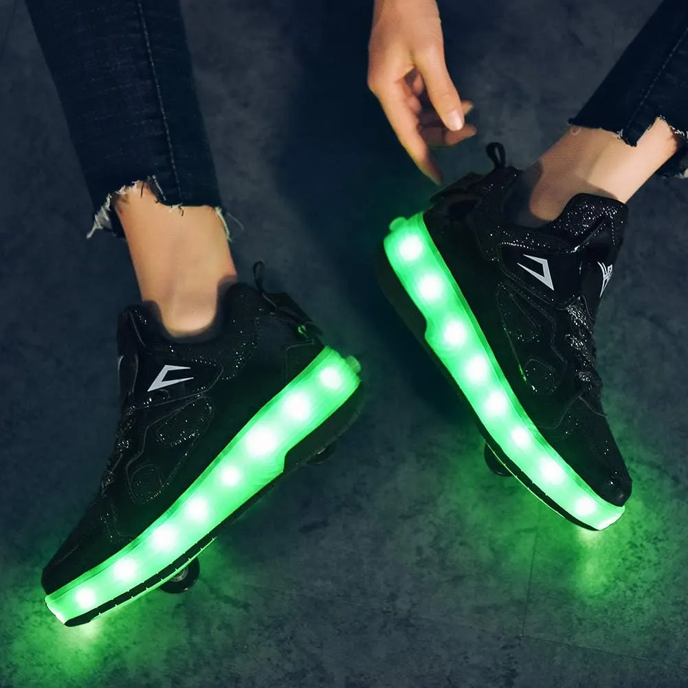 Ylllu Kids LED Roller Skate Shoes with Single Wheel Light up Roller Shoes Gift for Girls Boys Children