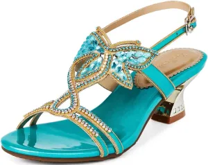 YooPrettyz Women Evening Heels Embellished Stud Butterfly Dress Party Bridal Sandals