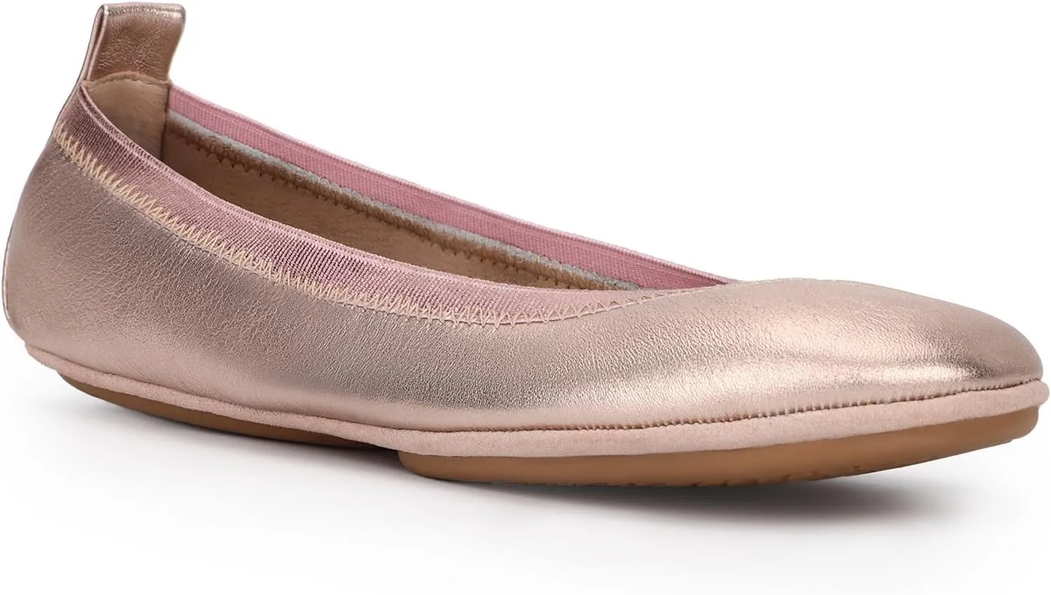 Yosi Samra Samara Women's Leather Metallic Foldable Ballet Flat