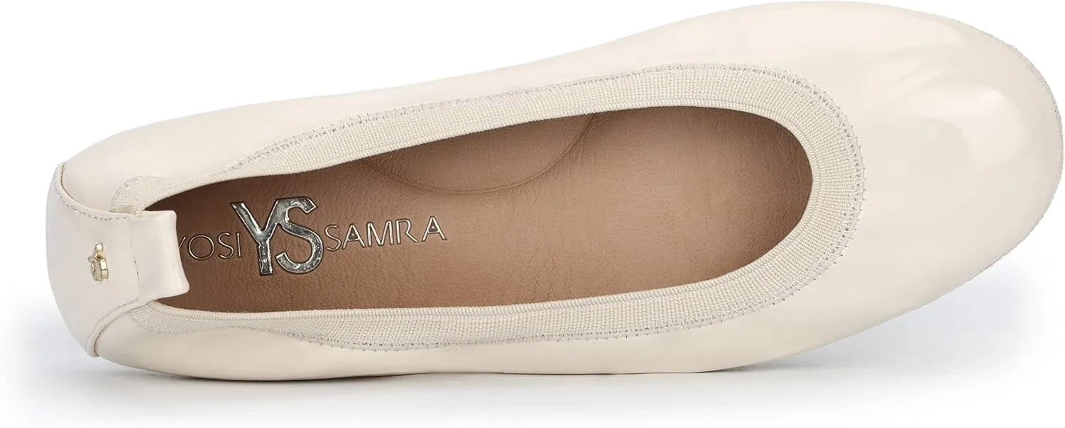 Yosi Samra Samara Women's Leather Metallic Foldable Ballet Flat