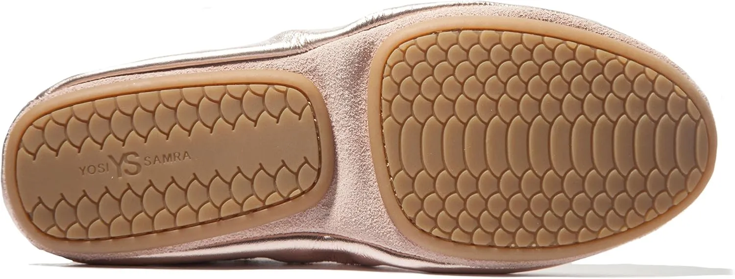 Yosi Samra Samara Women's Leather Metallic Foldable Ballet Flat
