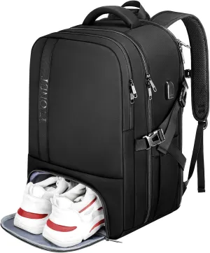 Ytonet Gym Backpack For Men Women, Backpack for Men Large Travel Luggage Carry on Bag Fit 17.3 Inch Laptop, Gym, Workout, Sports, TSA Flight Approved, Black