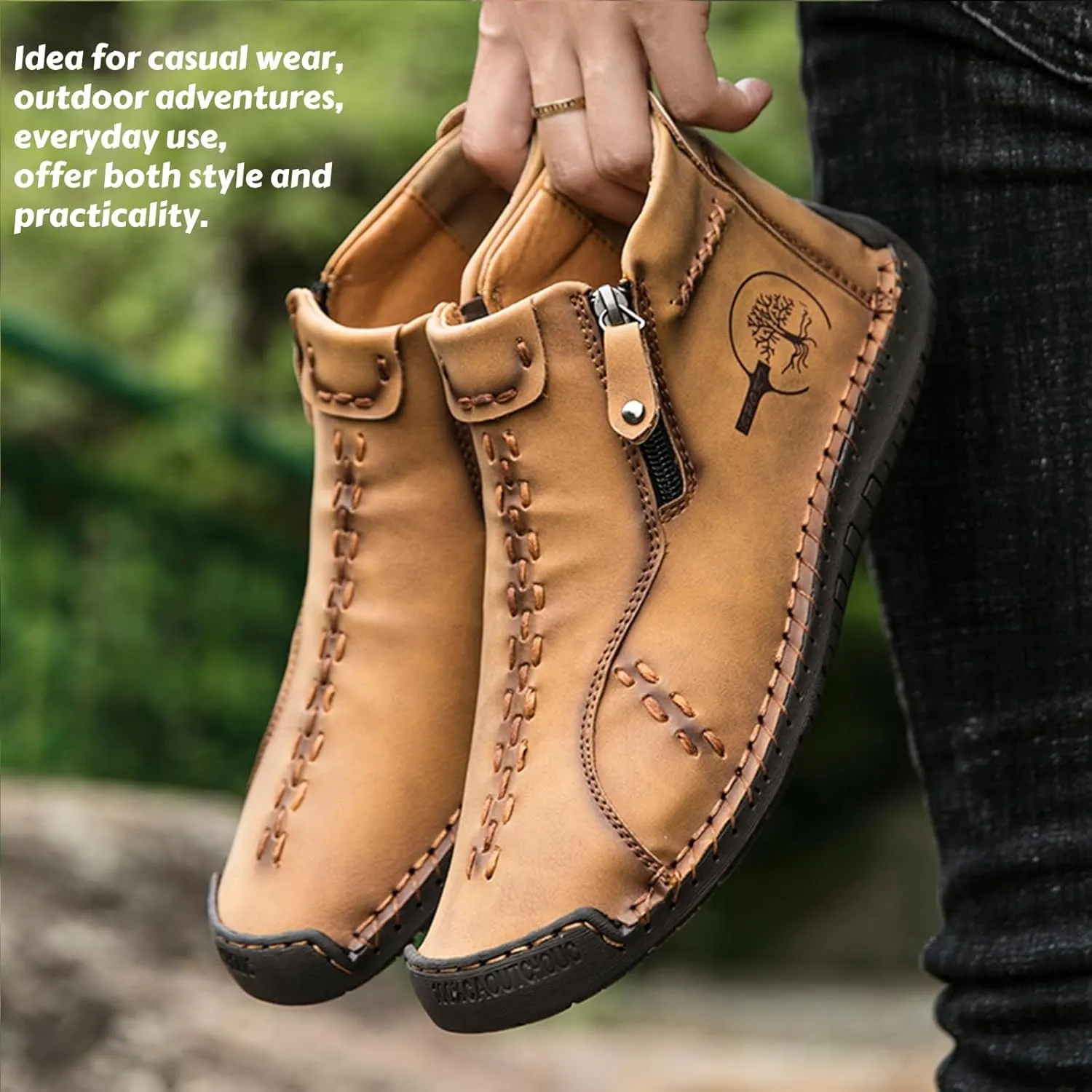 Zipper Women Ankle Boots, Renaissance Outdoor Casual Fashion Boot for Women Inspired from Medieval Shoes
