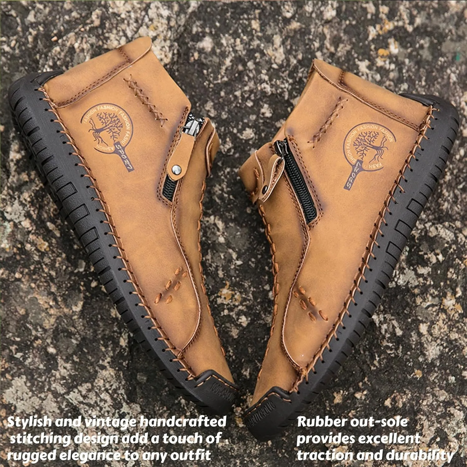 Zipper Women Ankle Boots, Renaissance Outdoor Casual Fashion Boot for Women Inspired from Medieval Shoes