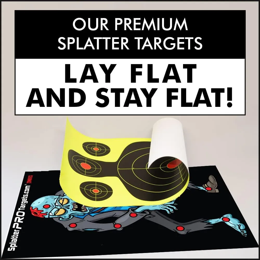Zombie Splatter Targets, 12x18. Shots Burst with a Bright Splatter Upon Impact. Instantly See Your Hits and Misses!