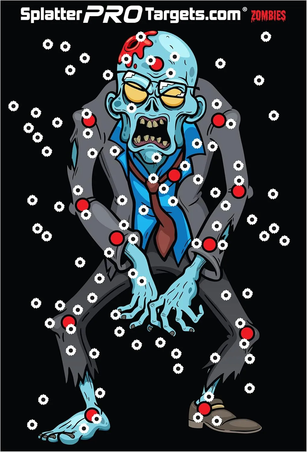 Zombie Splatter Targets, 12x18. Shots Burst with a Bright Splatter Upon Impact. Instantly See Your Hits and Misses!