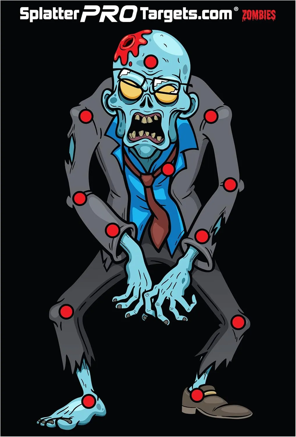 Zombie Splatter Targets, 12x18. Shots Burst with a Bright Splatter Upon Impact. Instantly See Your Hits and Misses!